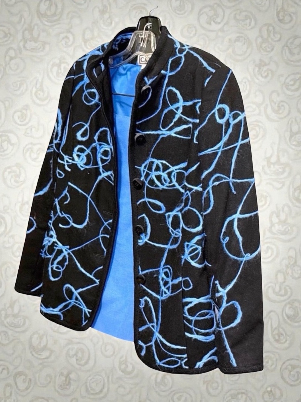 Carlisle Designer Jacket & Skirt Set | Abstract Blue Art Print - Picture 7 of 15